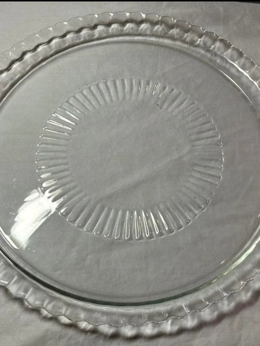 Princess House Clear Ribbed Glass Covered Cake Plate